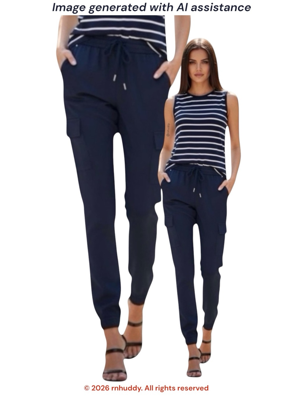 White House Black Market WKND size 8 navy satin cargo joggers